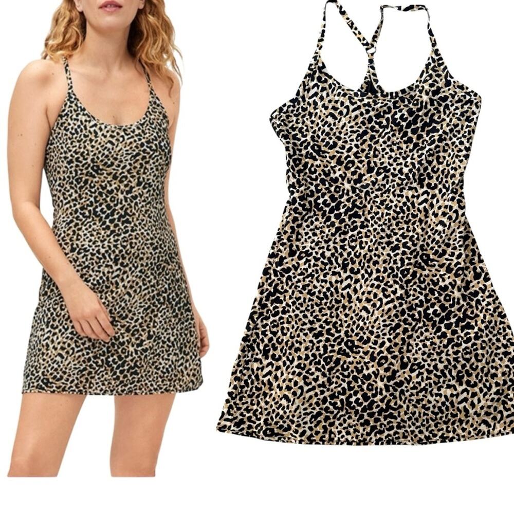 Outdoor Voices Exercise Dress NEW Version Leopard Print Tennis Running XS
